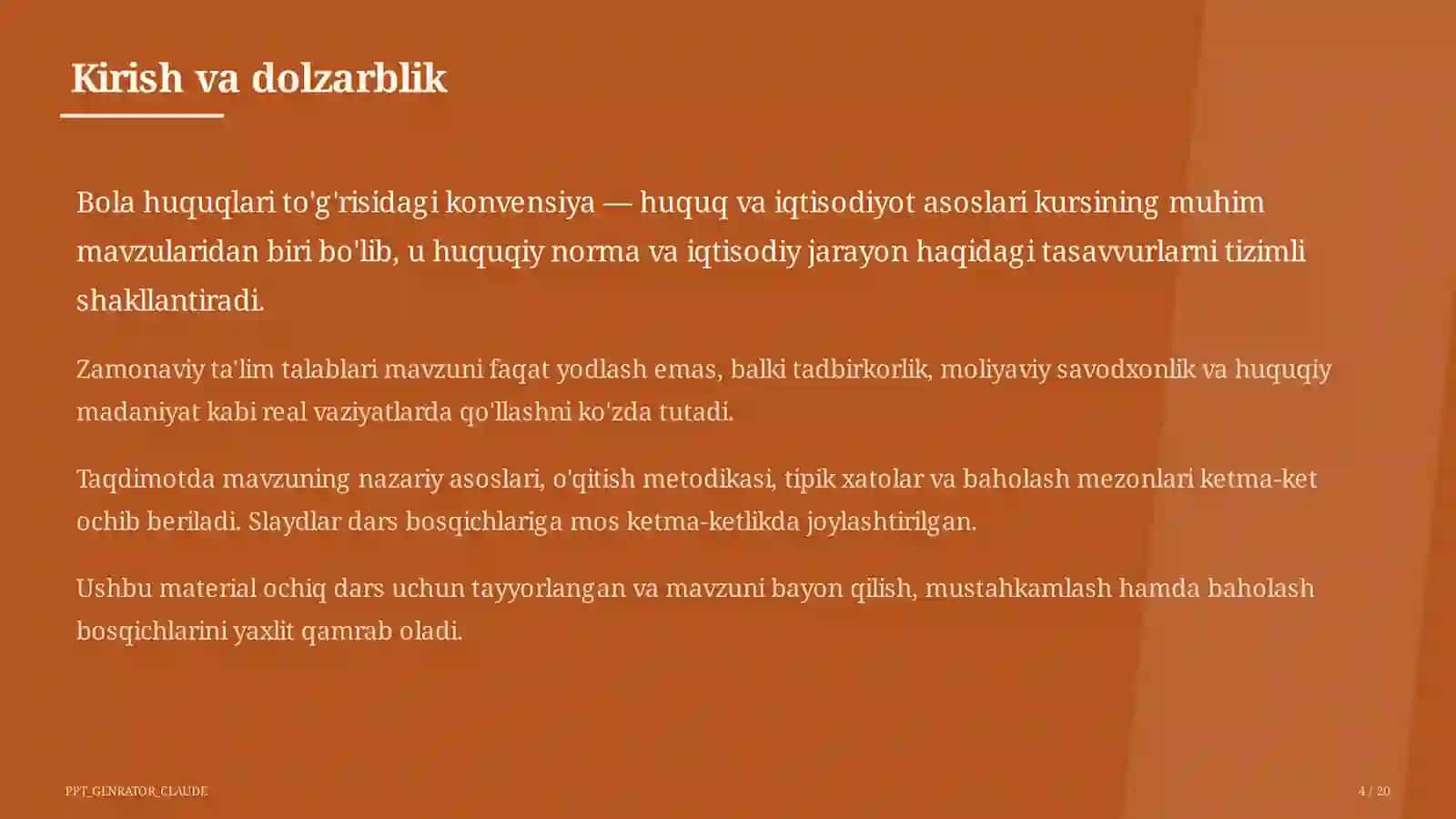 Bola huquqlari to'g'risidagi konvensiya (9-sinf) 4
