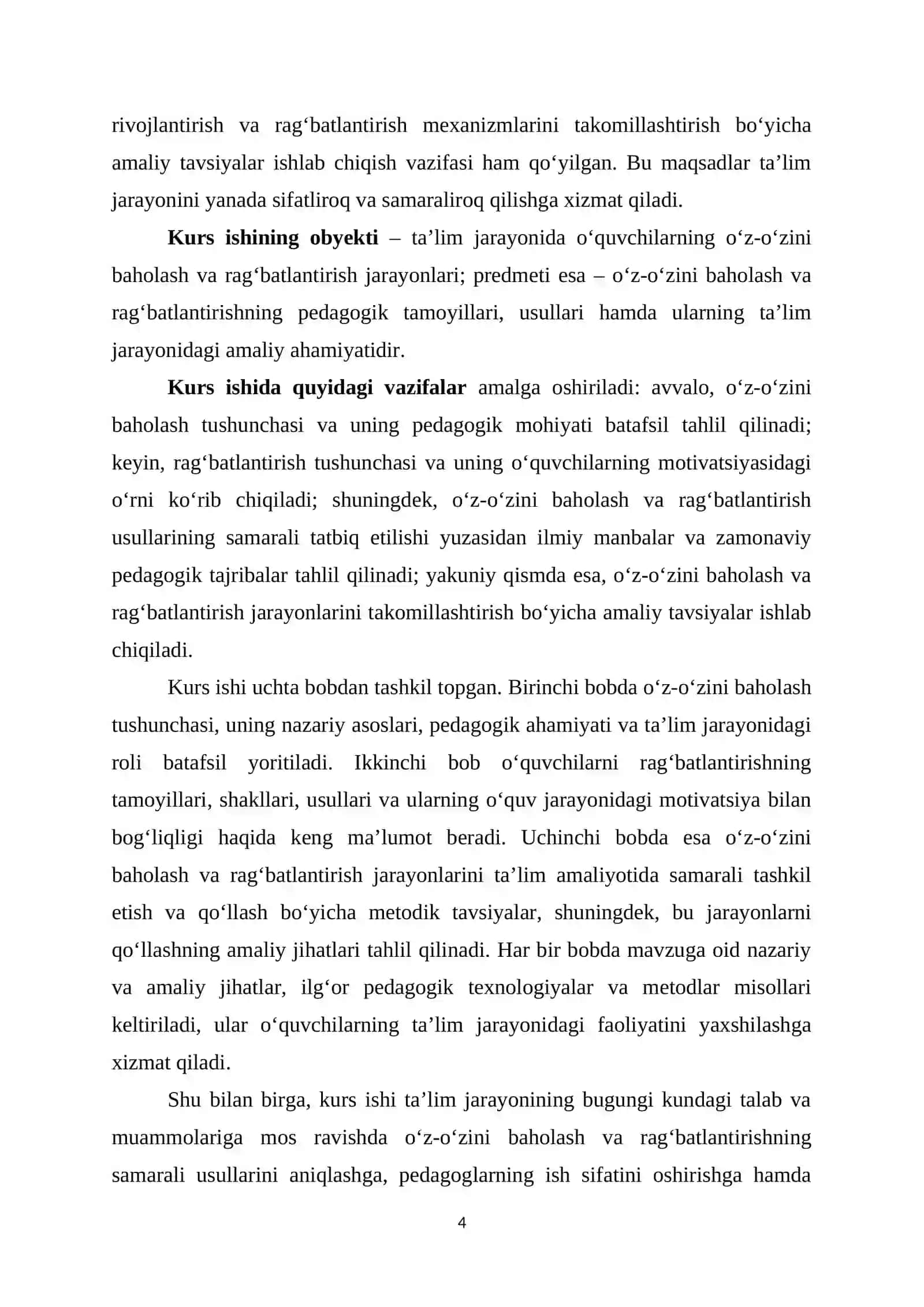"Pedagogik mahorat" fanidan KURS ISHI 4