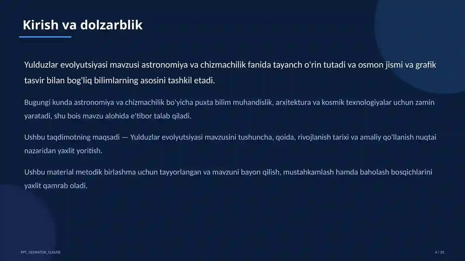 Yulduzlar evolyutsiyasi (11-sinf) 4