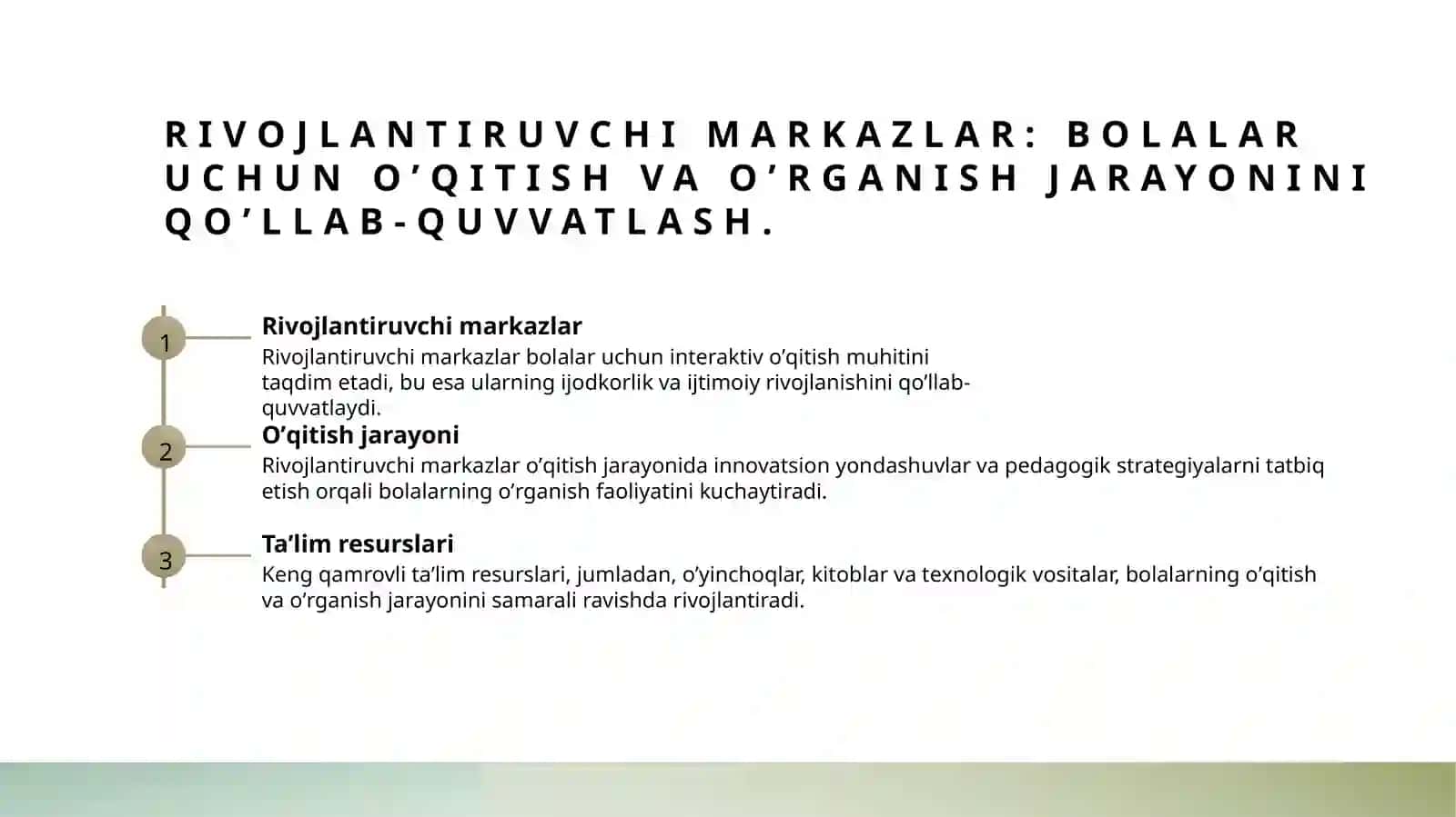 Maktabgacha taʼlim tashkilotlarida rivojlantiruvchi markazlarini jihozlash tartibi 4