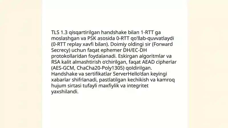 HTTPS, TLS va sertifikat boshqaruvi — transport qatlamini himoyalash va sertifikatlar bilan bog‘liq huquqiy 4