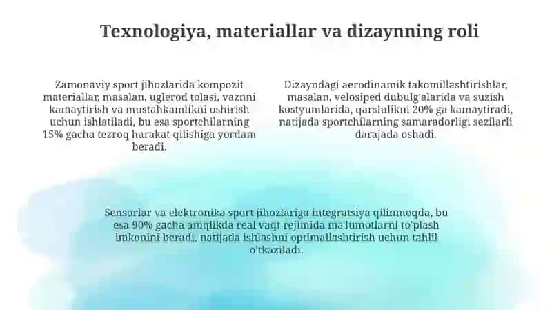 Sport anjomlari va jihozlarining sportdagioʻrni 4