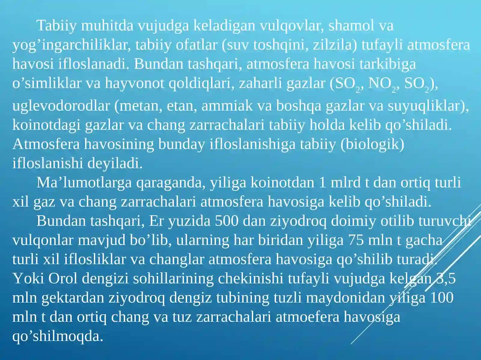 Atmosferaning ifloslanish muammolari 4