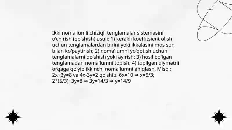 Tenglamalar sistemasi 4