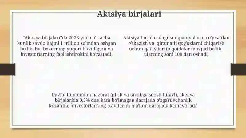 Moliyaviy birjalar va ularni tartibga solids 4