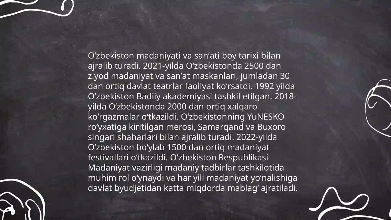 Mustaqillik yillarida Oʻzbekistonda ma'naviy va madaniy taraqqiyot 4