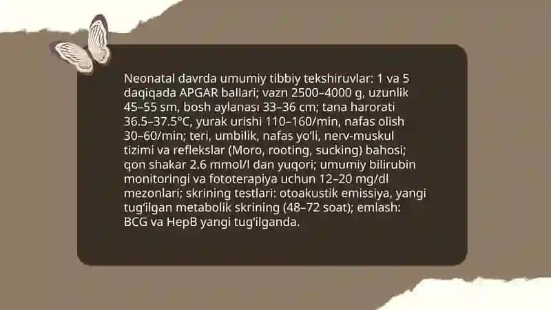 Gòdaklik davrining diagnostikasini õziga xosligi 4