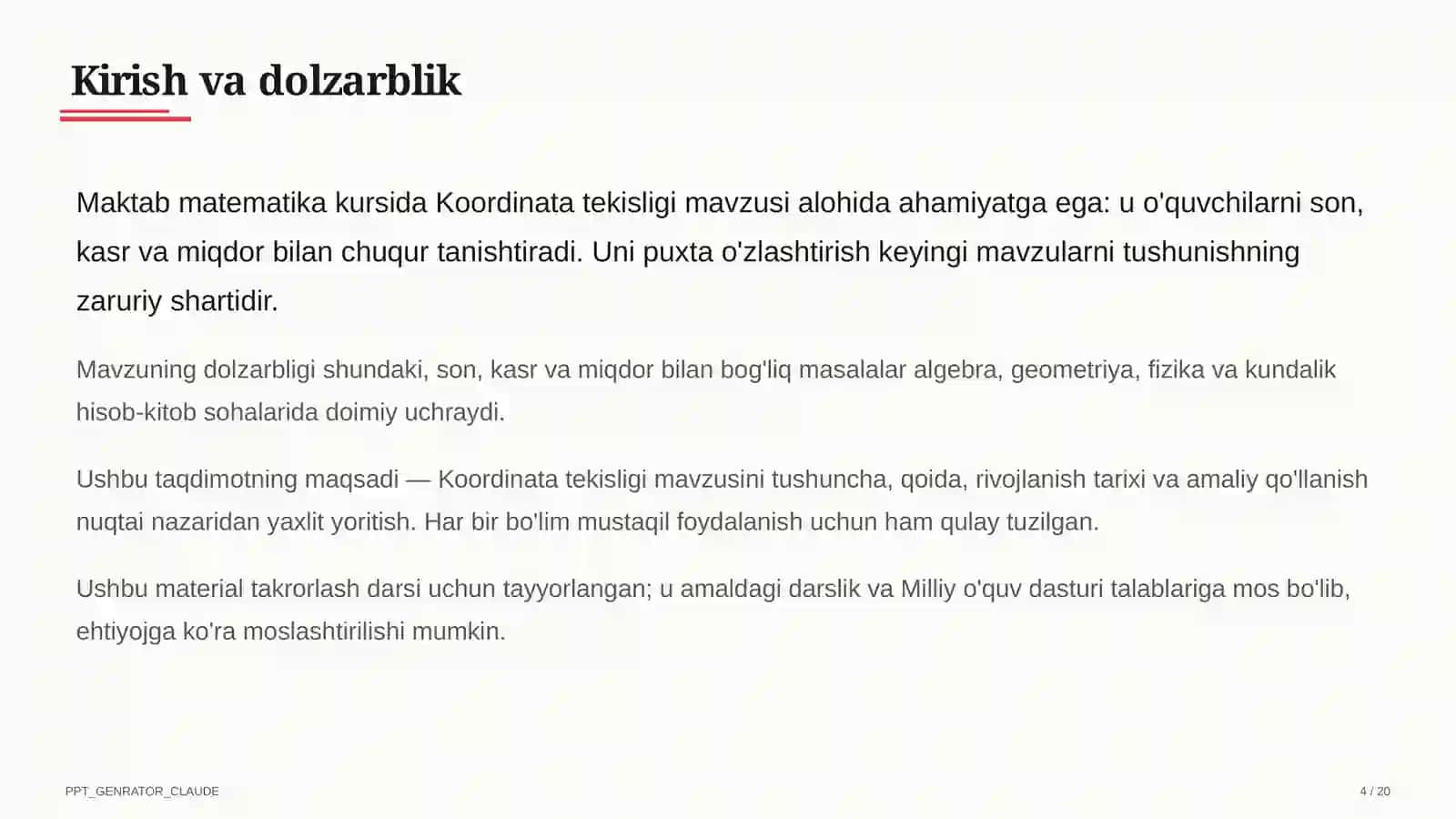 Koordinata tekisligi (6-sinf) 4