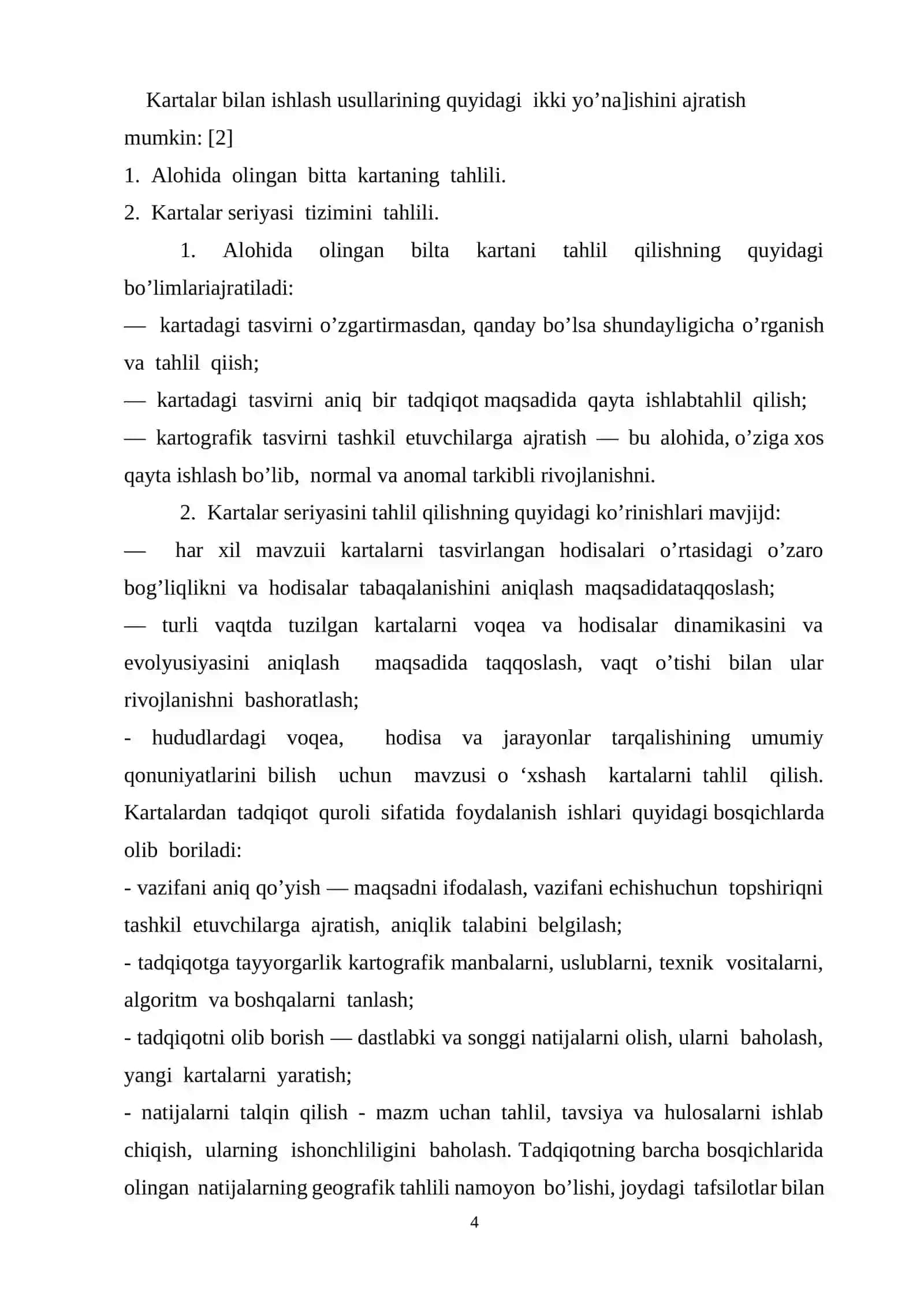KARTALAR ORQALI TADQIQOT O’TKAZISH kurs ishi 4