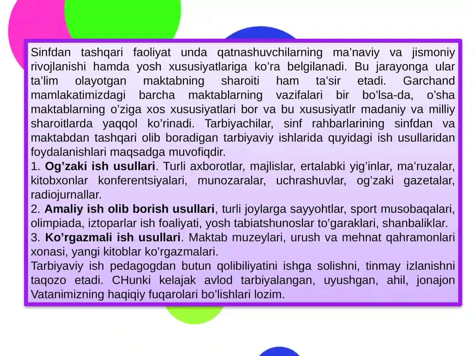 Sinfdan tashqari tarbiyaviy ishlar 4
