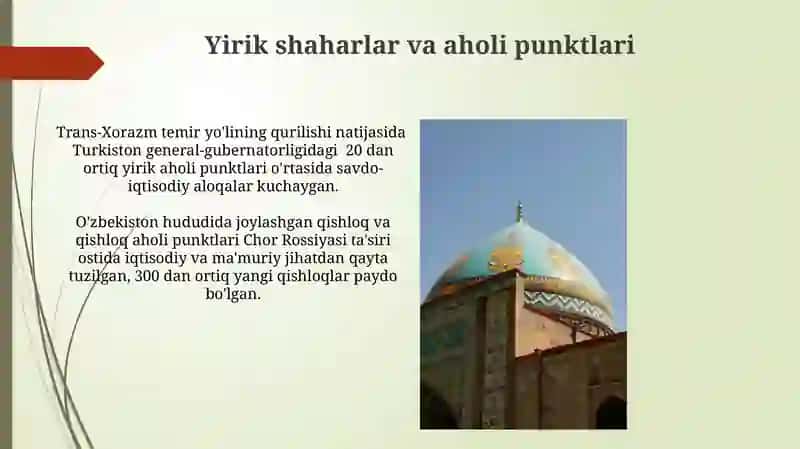 Chor Rassiyasi davrida Markaziy Osiyoning tarixiy geografiyasi 4