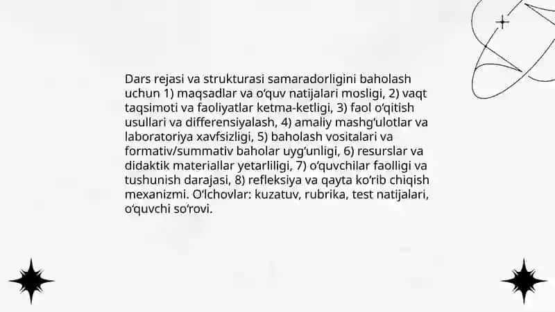 Kimyo darslarini analiz qilish va uni takomillashtirish metodikasi 4