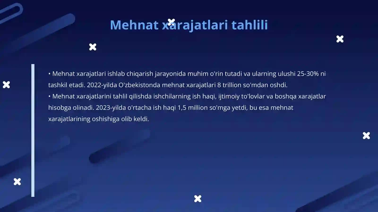 Material va mehnat xarajatlari bo‘yicha chetlanishlarni aniqlash va tahlil qilish 4
