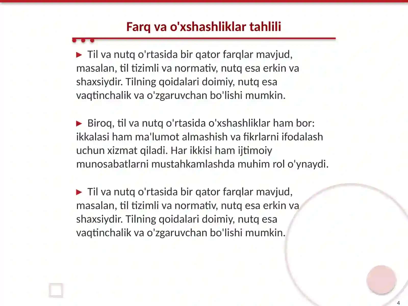 Til va nutq birliklarining ilmiy tavsifi 4