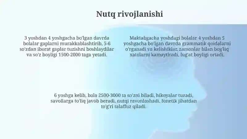 Maktabgacha yosh davrida psixik rivojlanish turlari 4