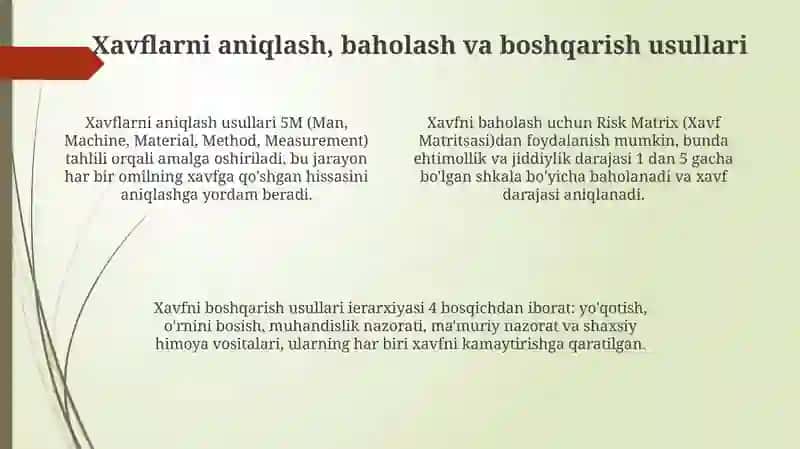 Mehnat muhofazasi tizimini baholash 4