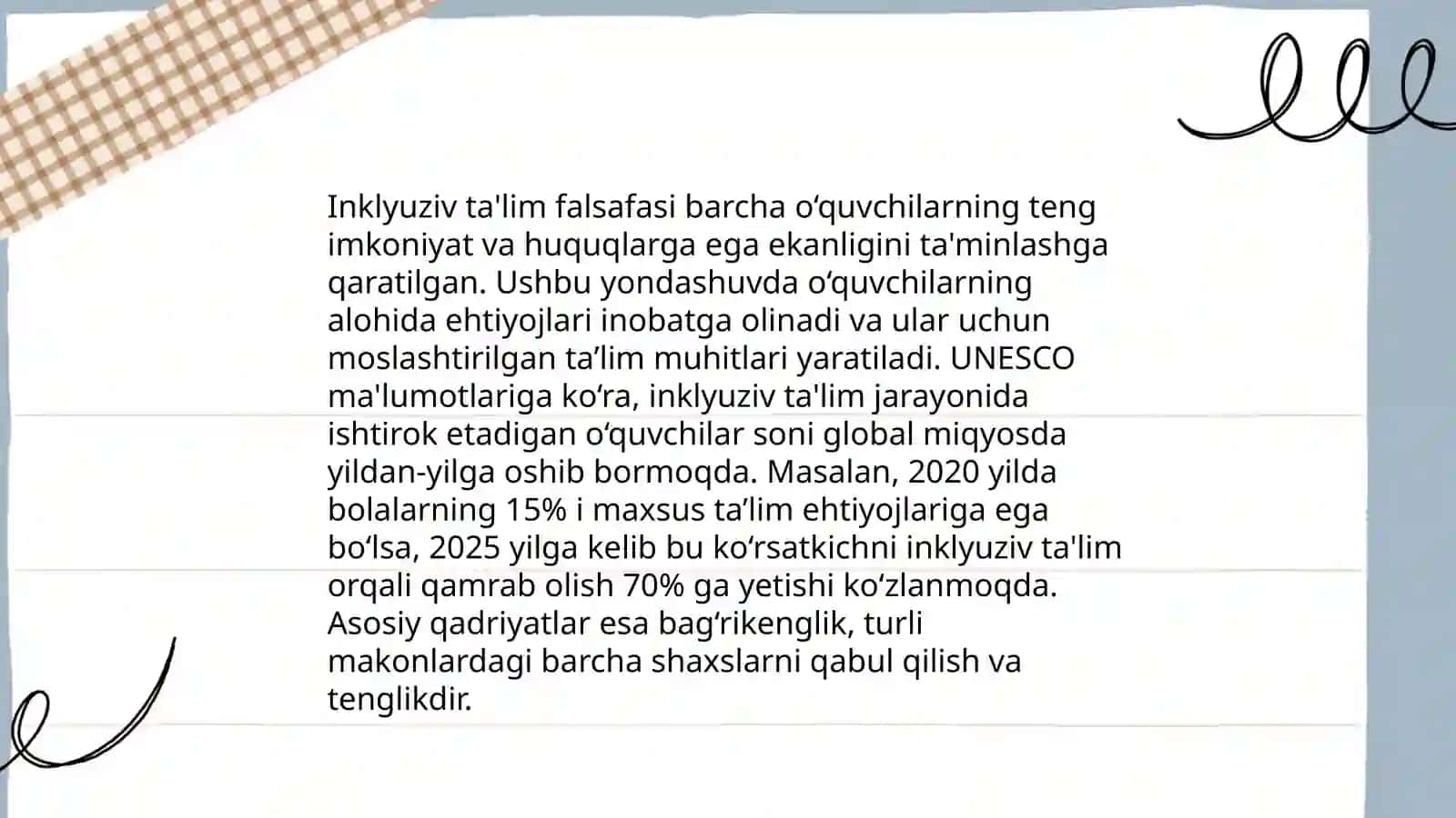 Alohida taʼlim ehtiyojlari va inklyuziv taʼlim 4