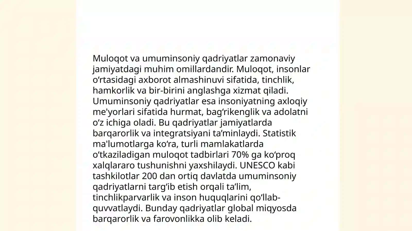 Umuminsoniy qadriyatlar tushunchasi 4