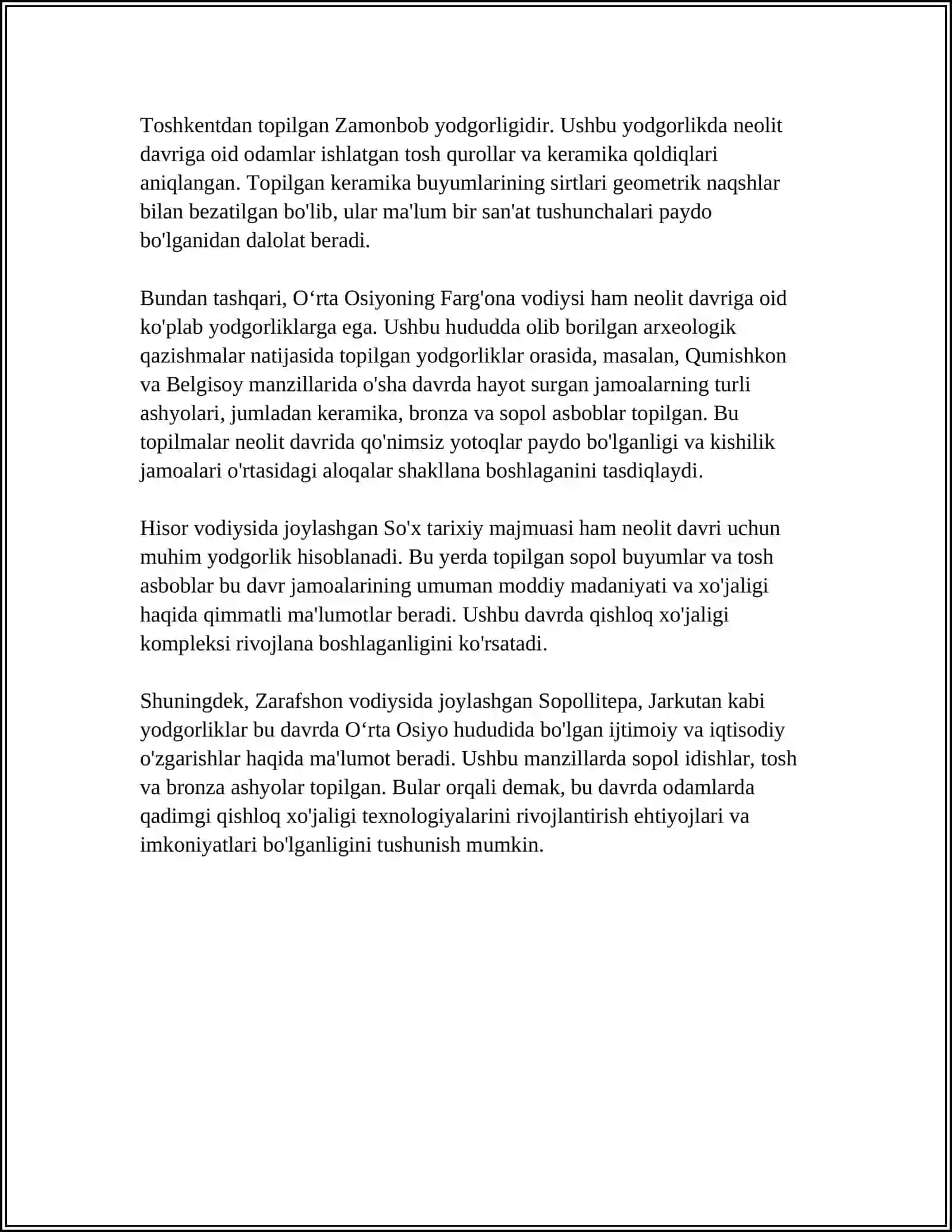 MEZOLIT VA NEOLIT DAVRIDA ÖRTA OSIYO 4