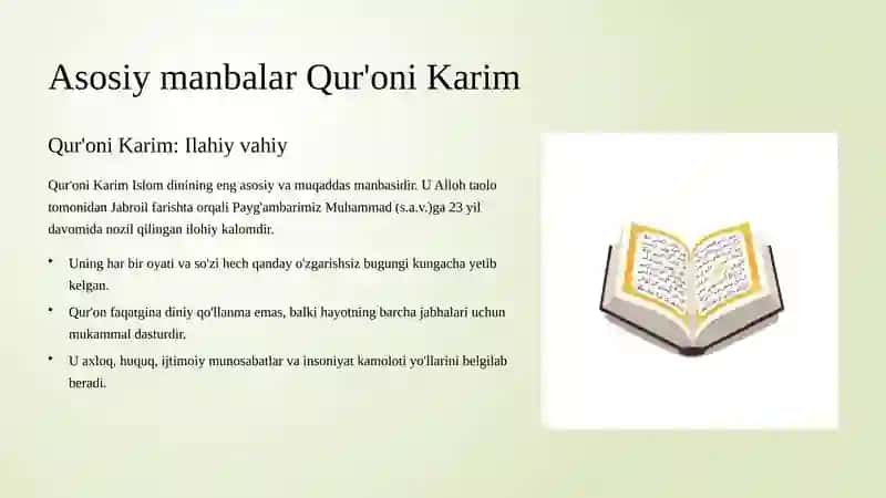 Islom dini manbalari va ularninghozirgidavrdagi ahamyati 4