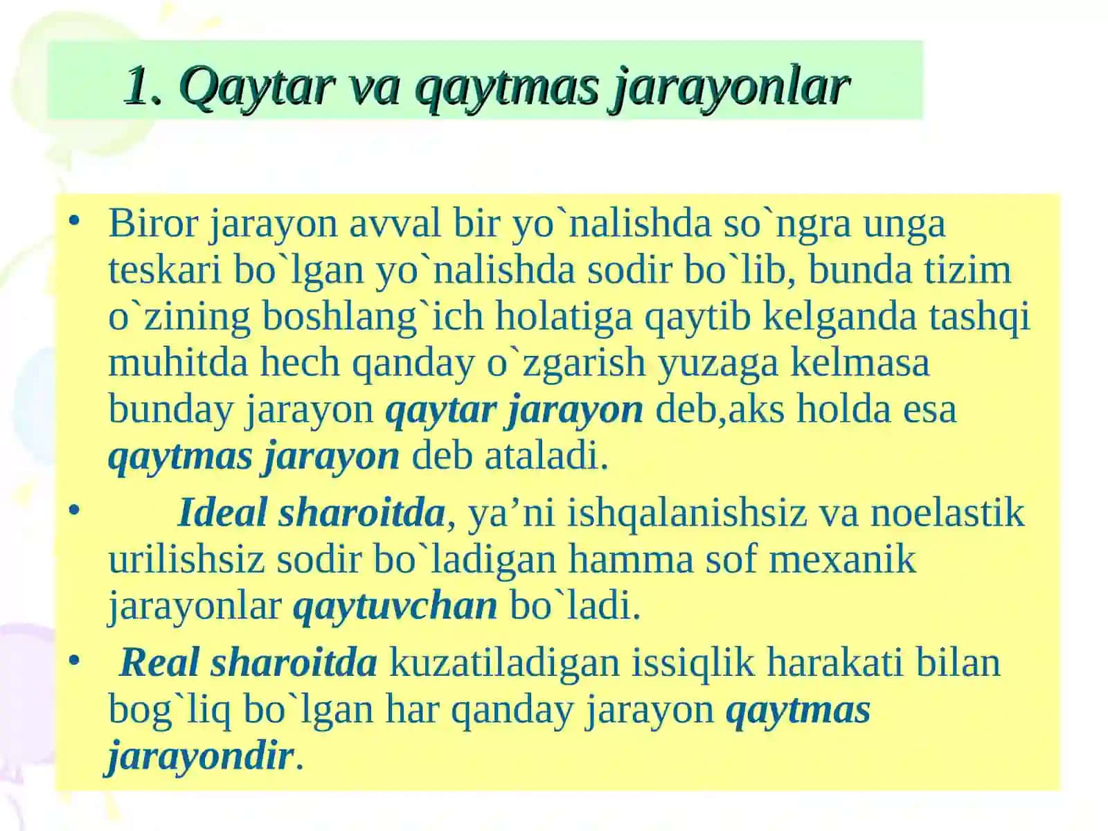 ТERMODINAMIKA ELEMENTLARI 4