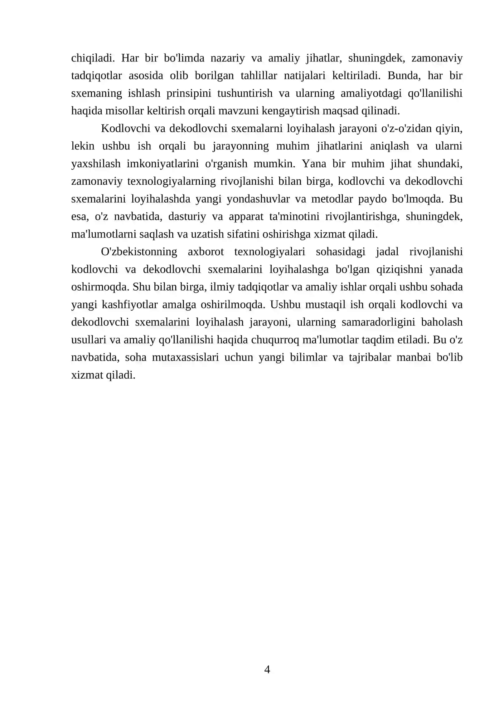 Kodlovchi (encoder) va dekodlovchi (decoder) sxemalarni loyihalash 4