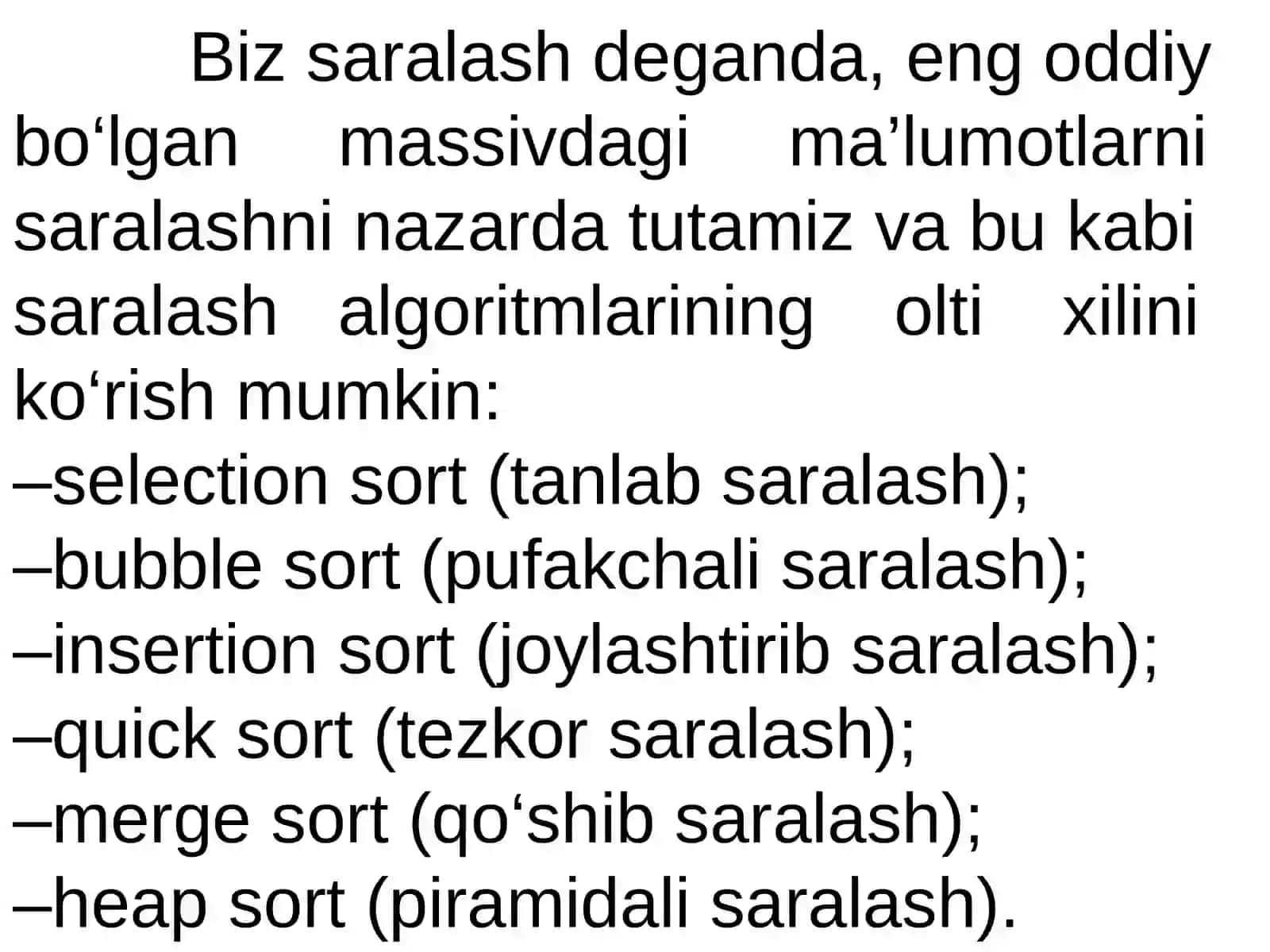 Saralash algoritmlari 4