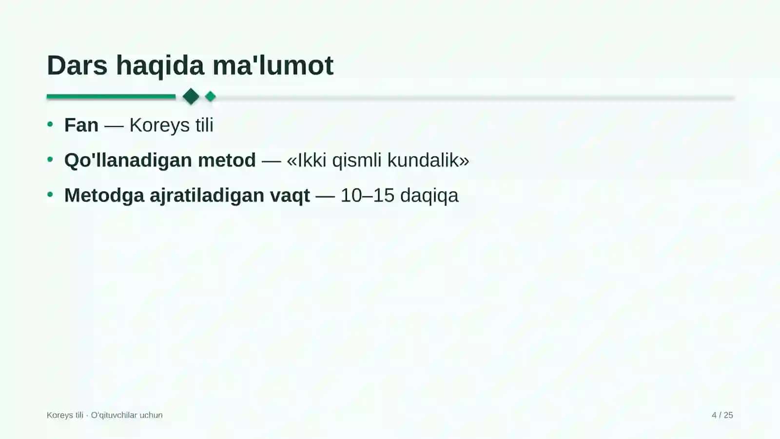 koreys tili darslarida ikki qismli kundalik metodidan foydalanish 9245 4