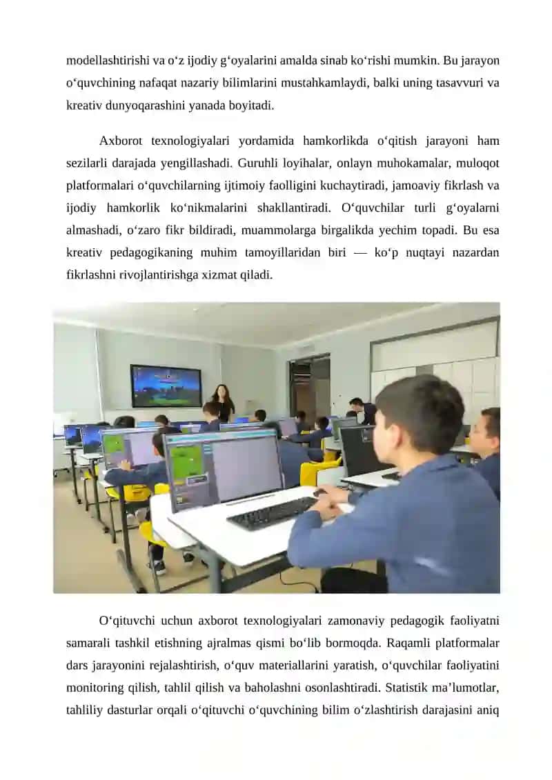 Kreativ pedagogika fanini o‘qitishda axborot texnologiyalardan foydalanishning ahamiyati va zarurati 4