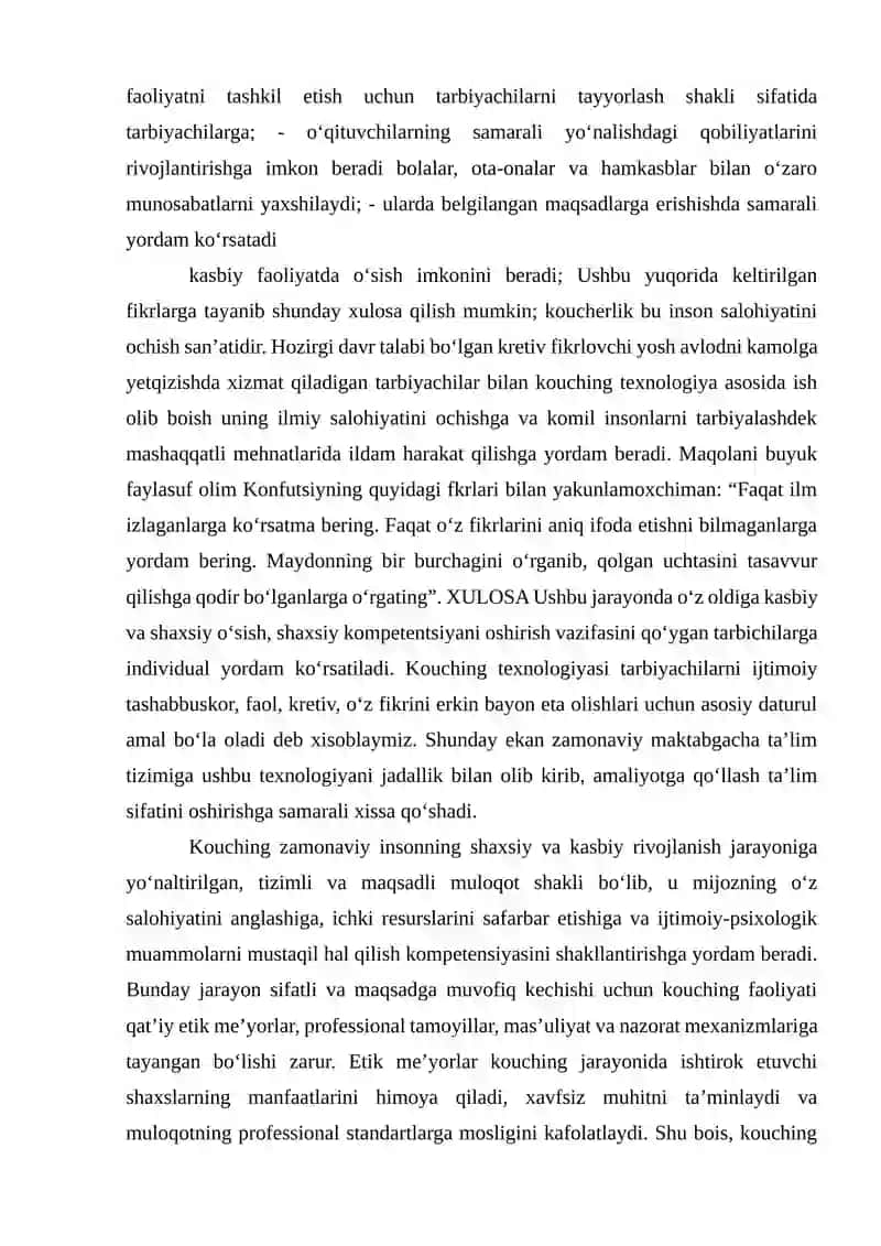 Kouchingda etik prinsiplar va professional mas'uliyat 4