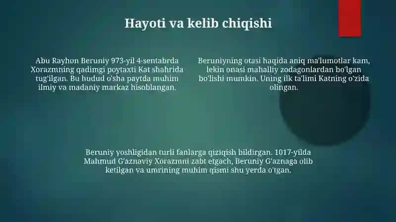 Жизнь и труды Абу Райхана Беруни 4