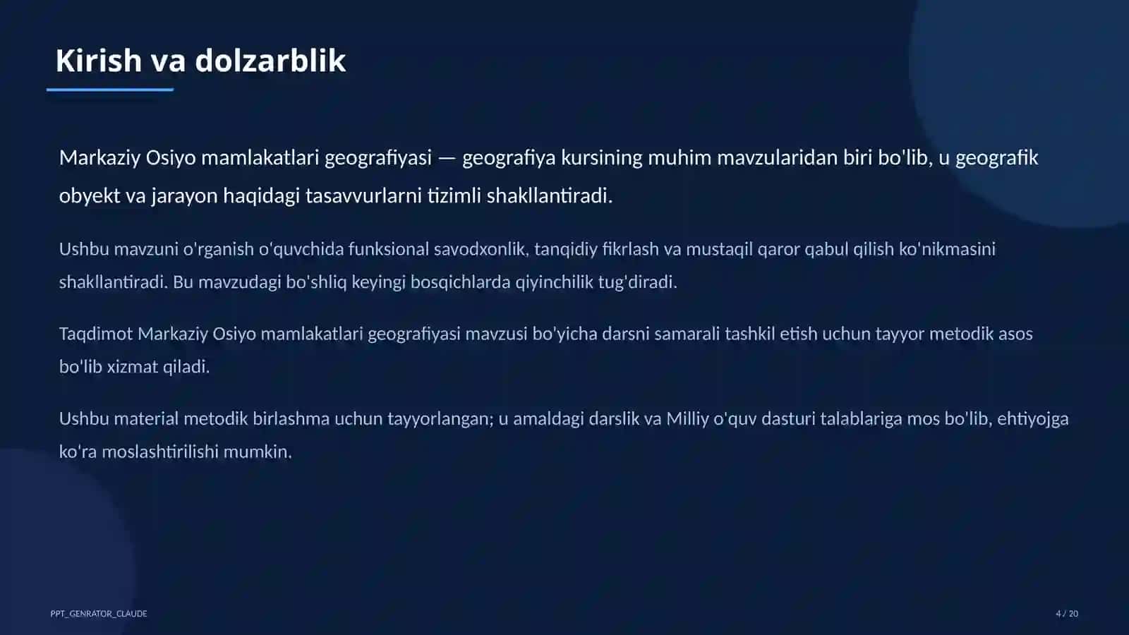 Markaziy Osiyo mamlakatlari geografiyasi (11-sinf) 4