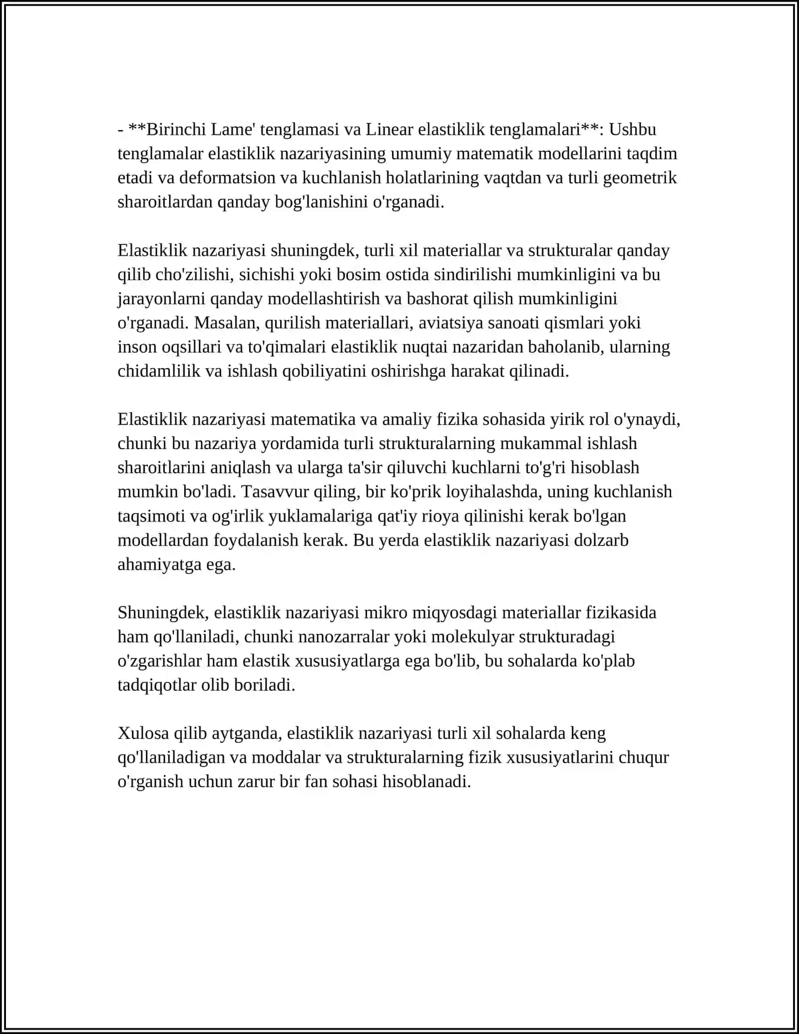 BRUS KESIMIDAGI TO'LIQ NORMAL VA URINMA KUCHLANISHLAR VA ULARNI ICHKI KUCH OMILLARI BILAN BOGʻLIQLIGI 4
