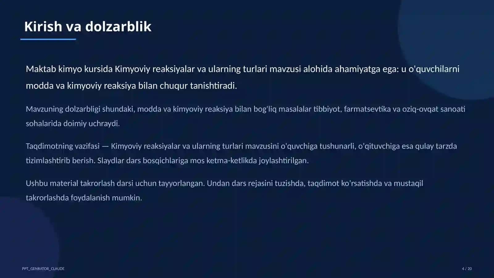 Kimyoviy reaksiyalar va ularning turlari (7-sinf) 4