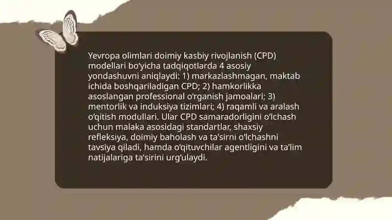 Yevropa olimlari o‘qituvchilarning kasbiy mahoratini takomillashtirish to‘g‘risida 4