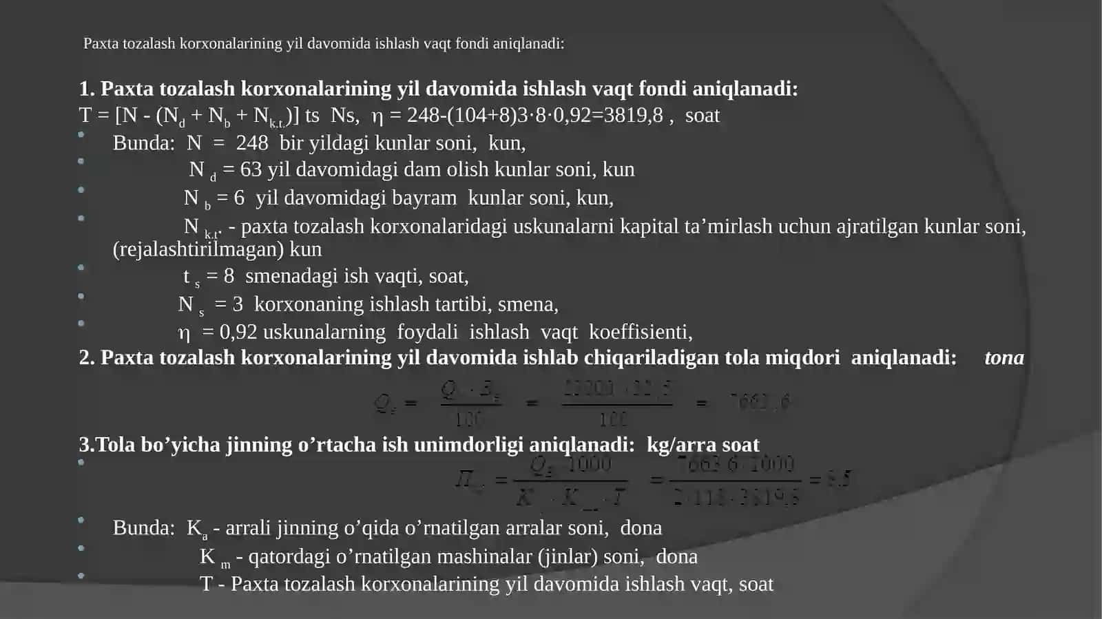 Ikki qator valikli jinlar o'rnatilgan sexning texnologik jarayonini loyihalash 4