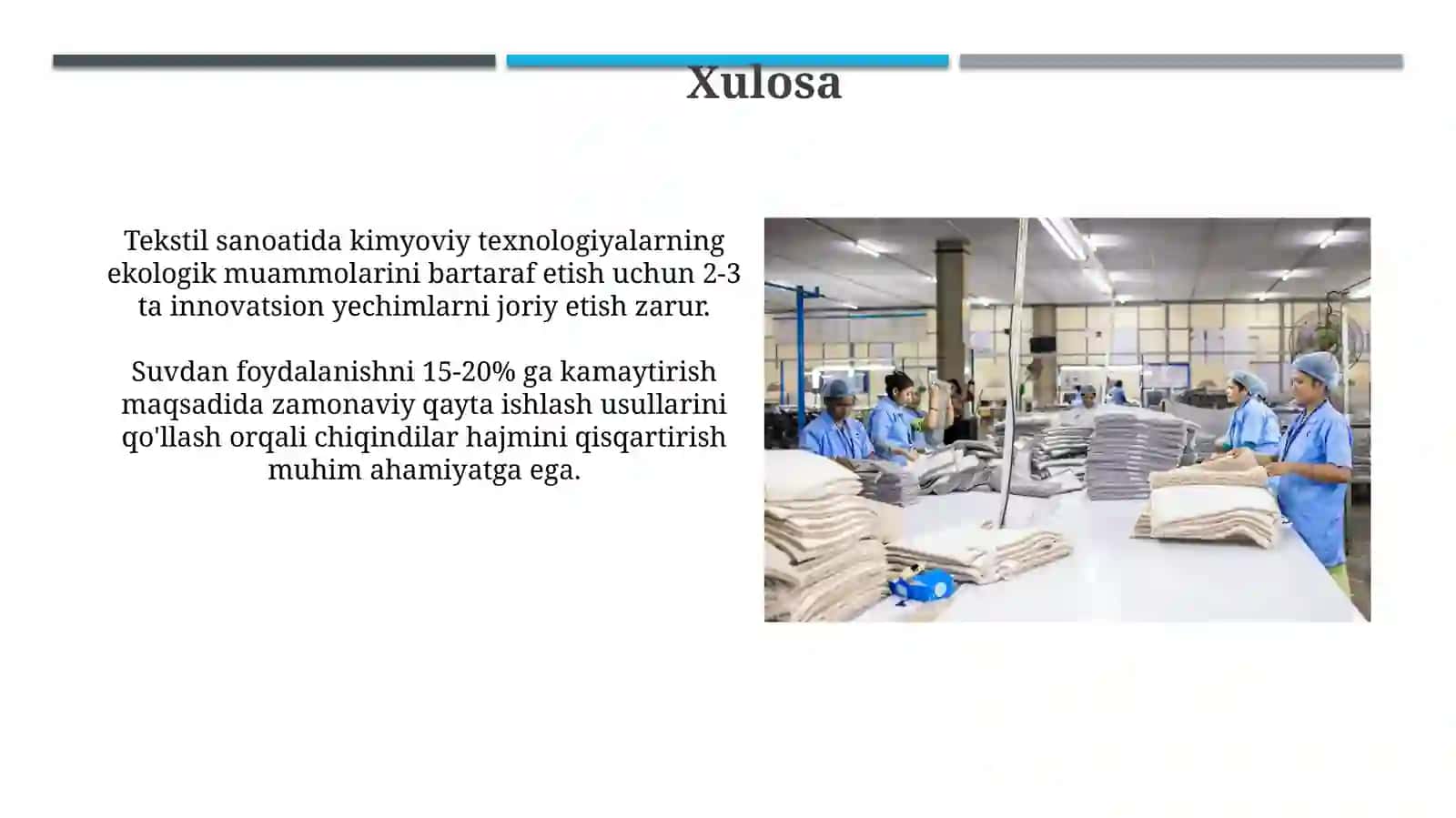 Tikuvchilik sanoatida texnologik jarayonlarni kimyolashtirishning ekologik muammolari 4