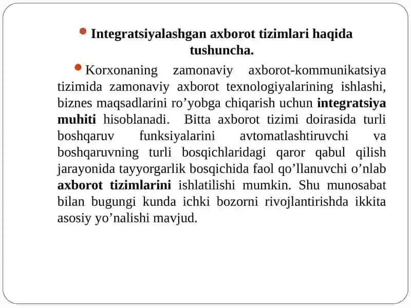 Iqtisodiyotda axborot tizimlarining o'zaro integratsiyasi 4