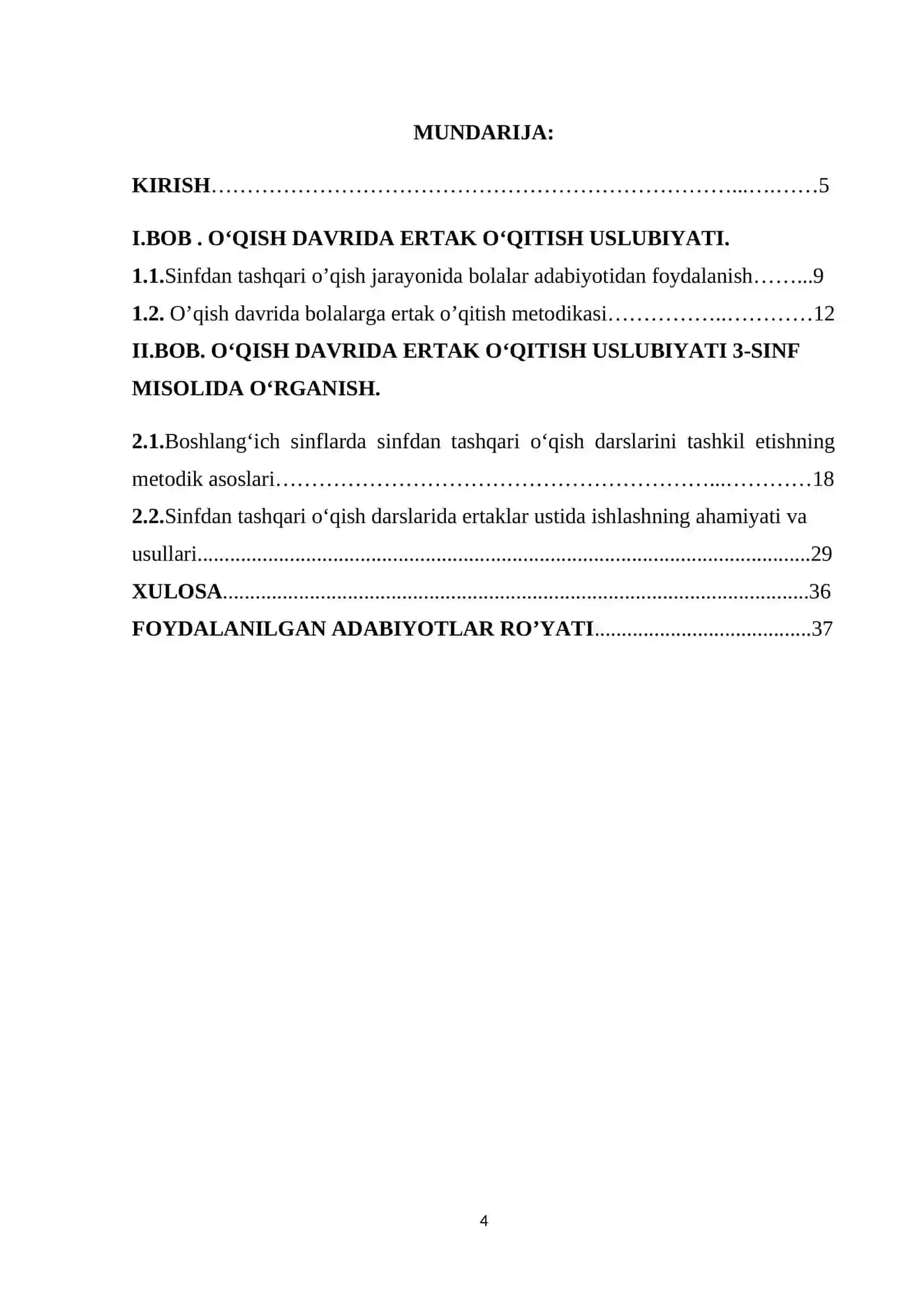 O‘QISH DAVRIDA ERTAK O‘QITISH USLUBIYATI (3-SINF) 4
