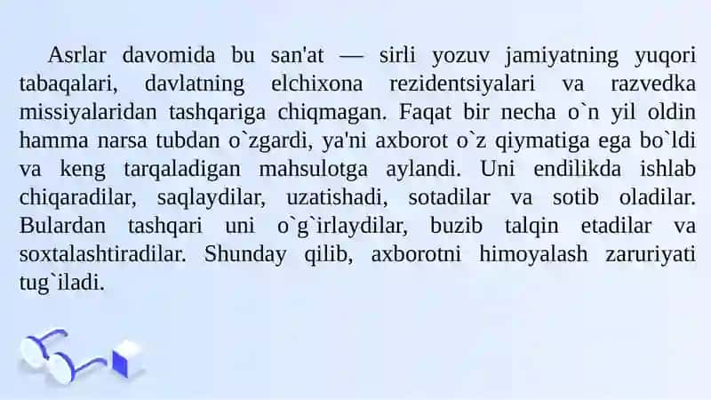 O‘zbekistonda axborot xavfsizligi va huquqiy asoslari 4