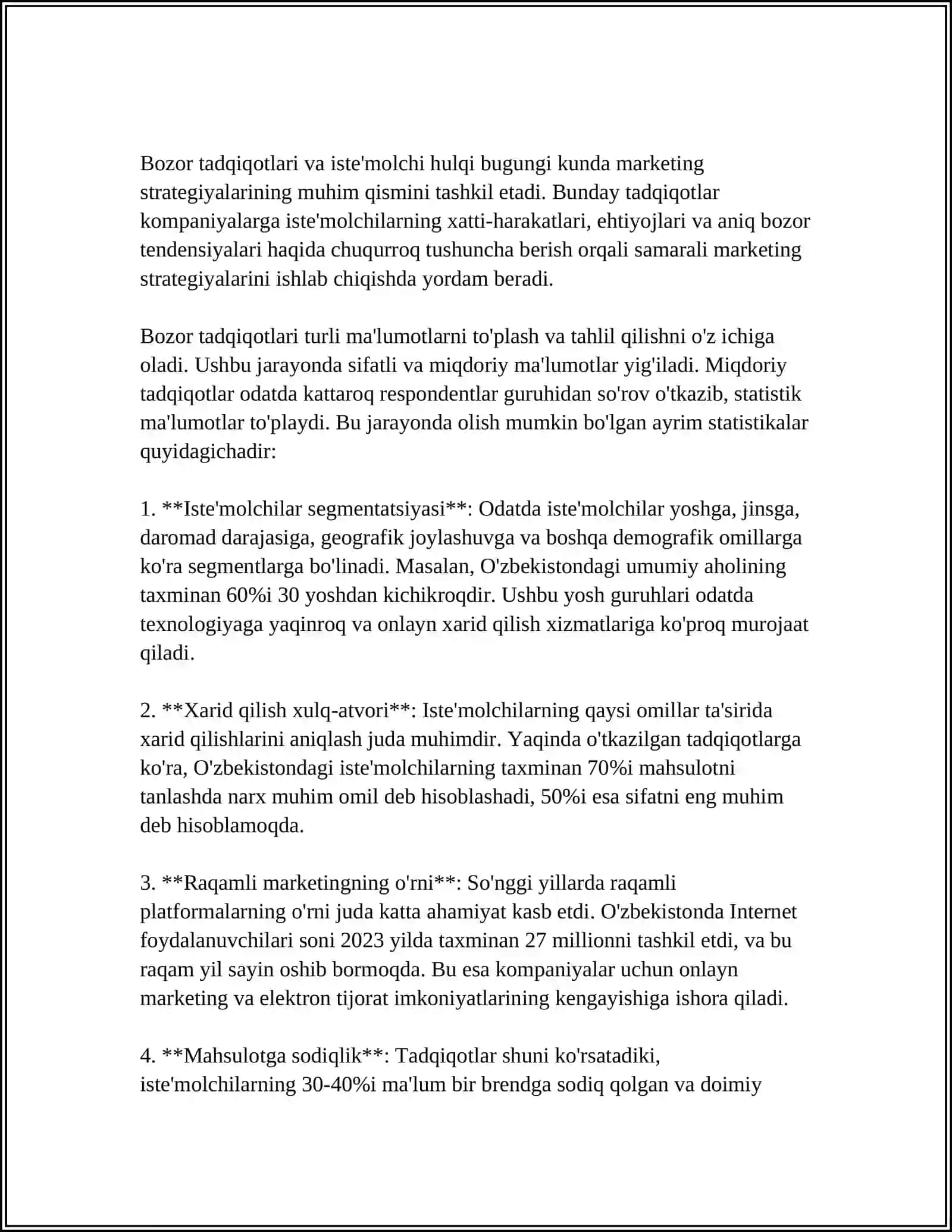 MUSTAQIL ISH Mavzu: ISTE’MOLCHI HULQI NAZARIYASINING ASOSIY HOLATI 4