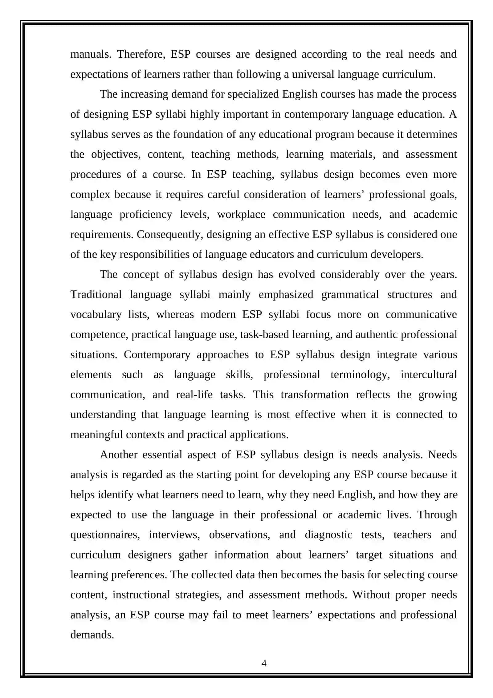 Designing ESP Syllabi 4