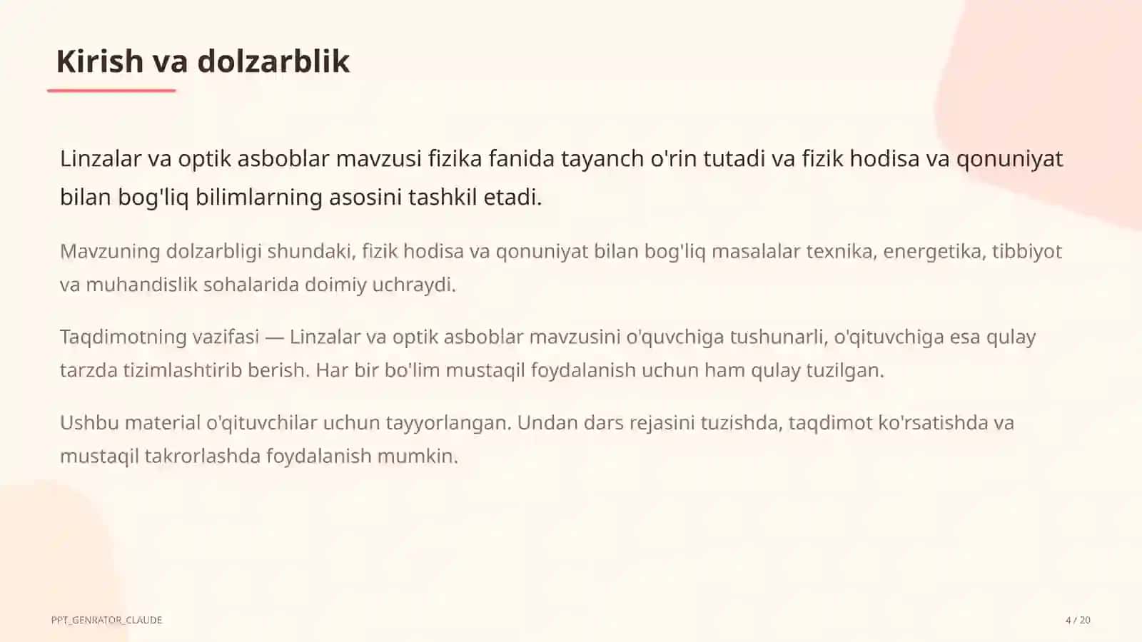 Linzalar va optik asboblar (11-sinf) 4