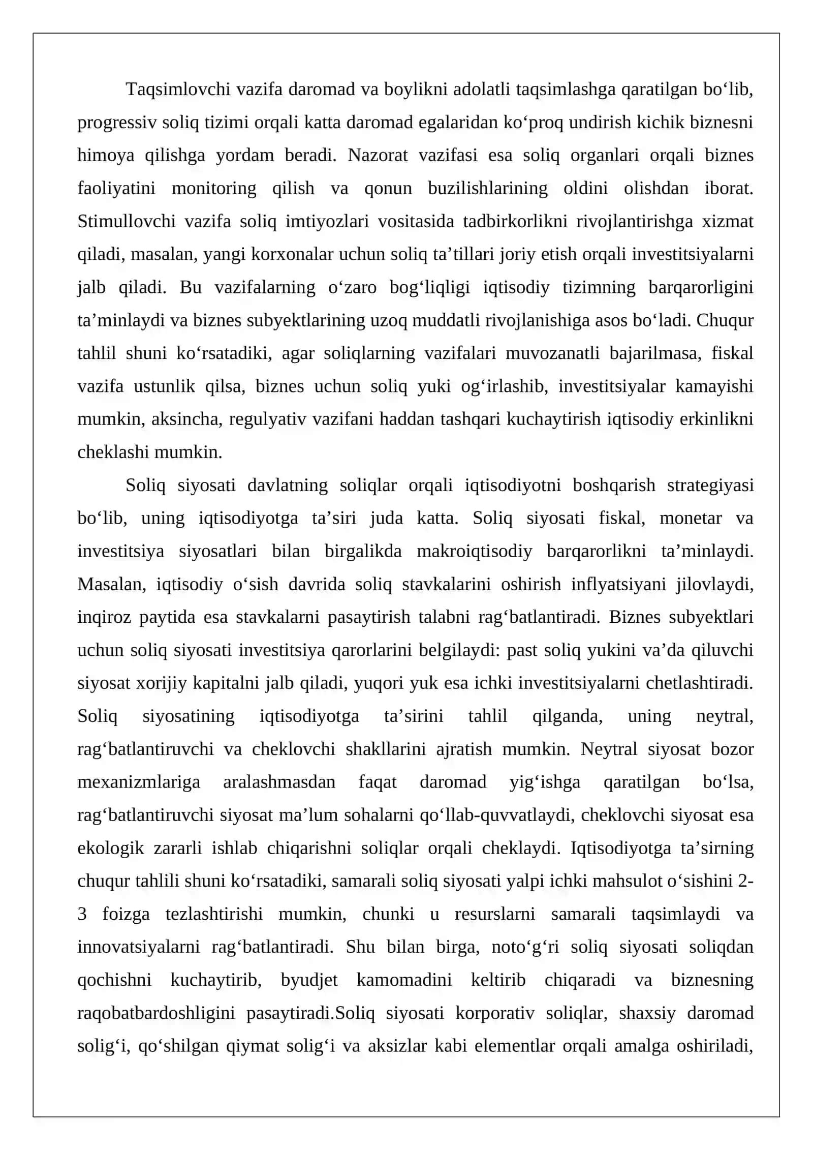 Biznes subyektlari faoliyatiga soliqlar orqali ta’sir etish 4