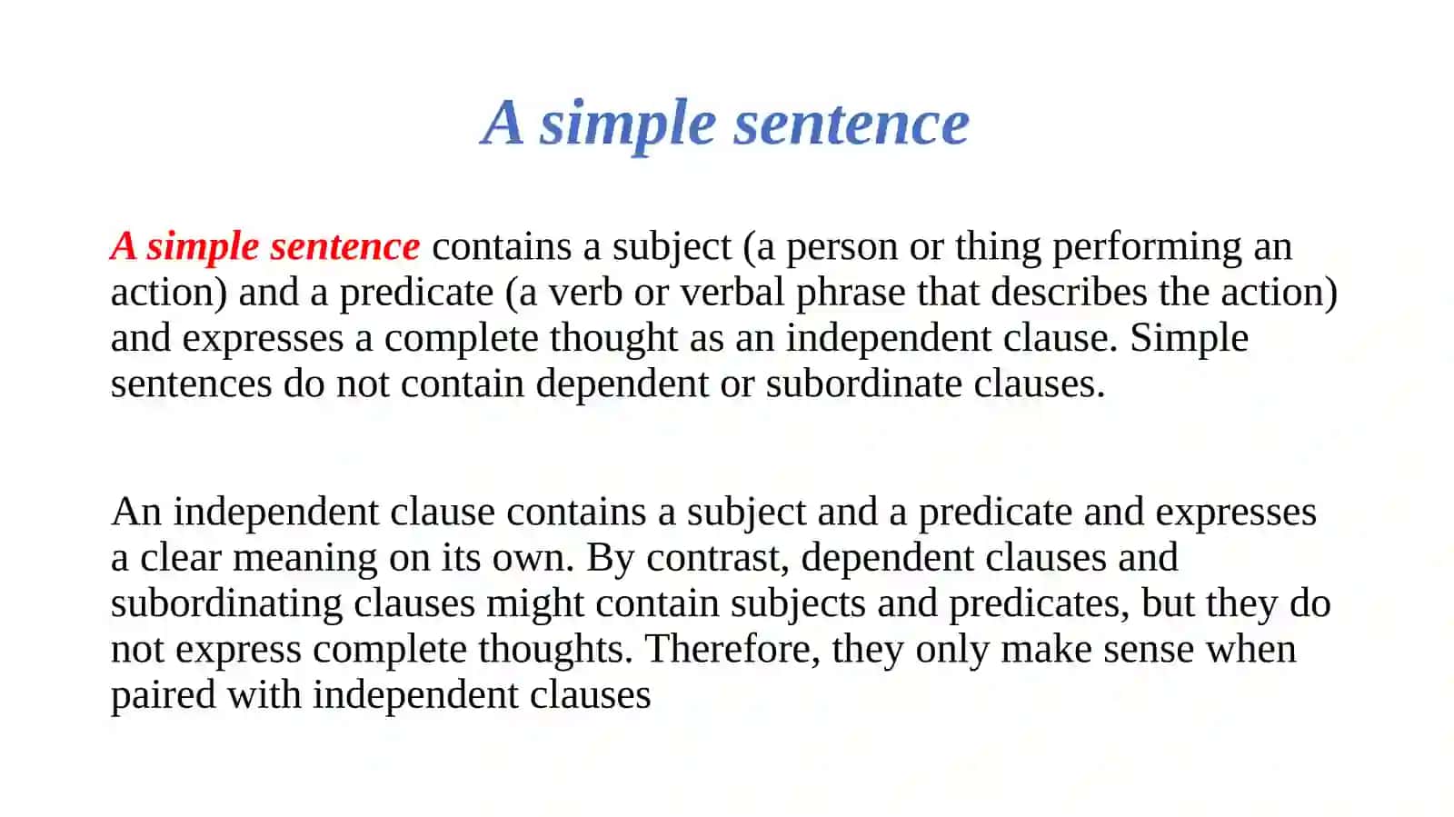 Theoretical aspects of English language. Types of sentences 4