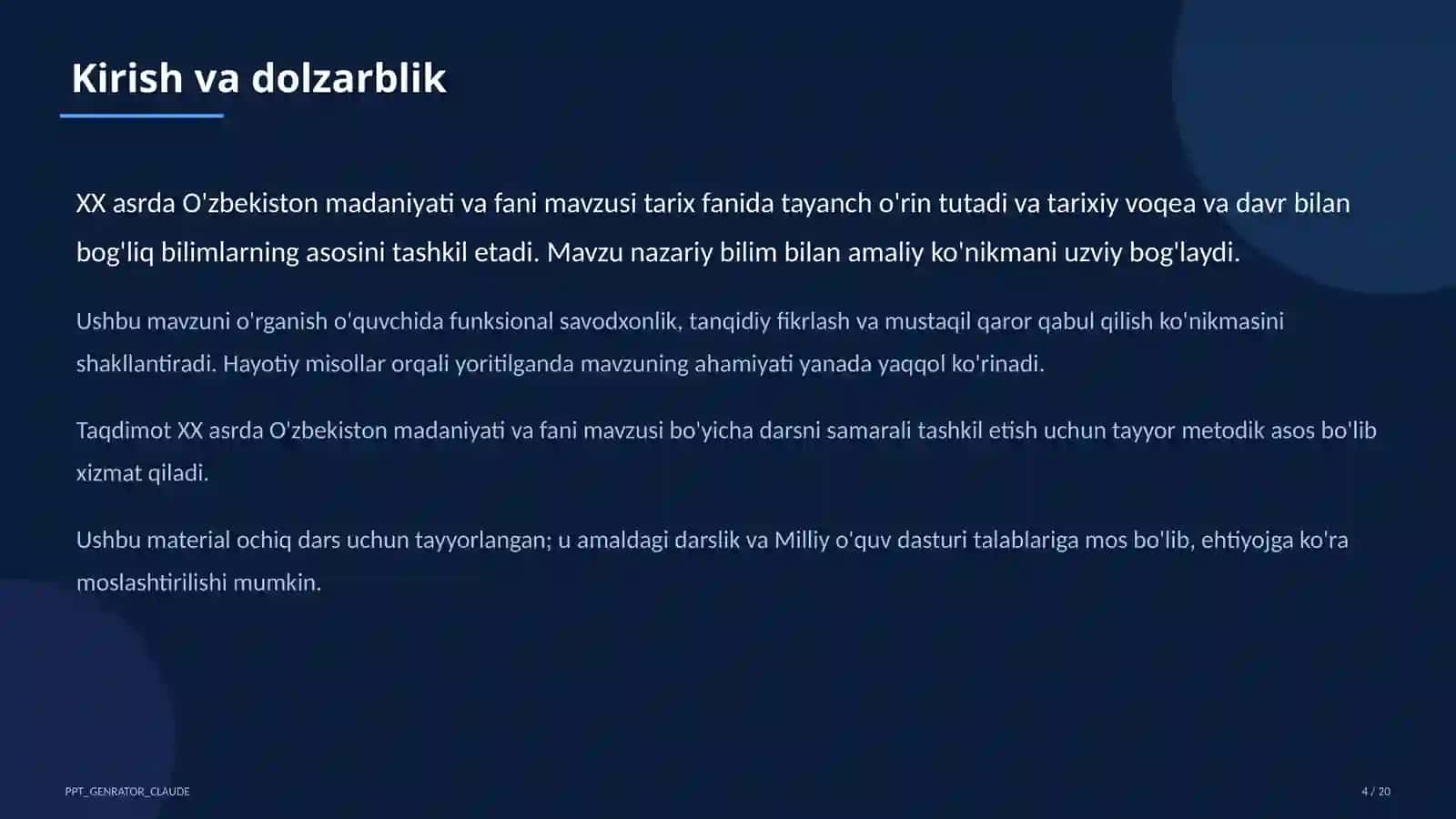 O'zbekiston madaniyati va fani (10-sinf) 4