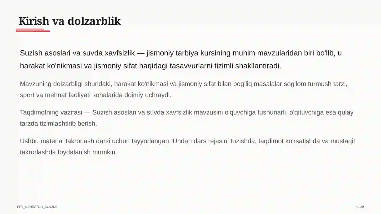 Suzish asoslari va suvda xavfsizlik (6-sinf) 4