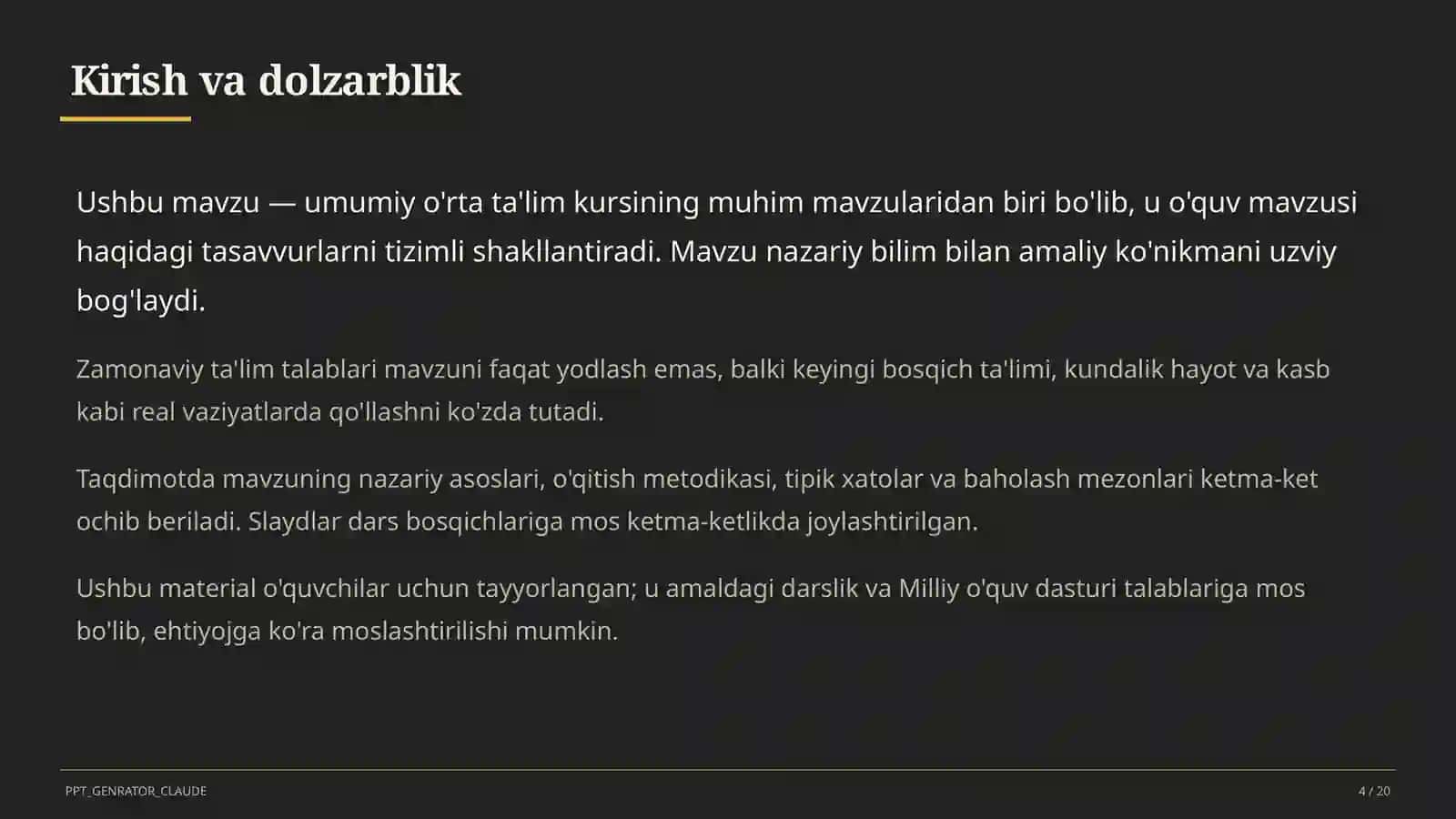 Sinf soati uchun 2026-2027 o'quv yili mavzulari: tarbiyaviy soatlarni rejalashtirish (2026) 4