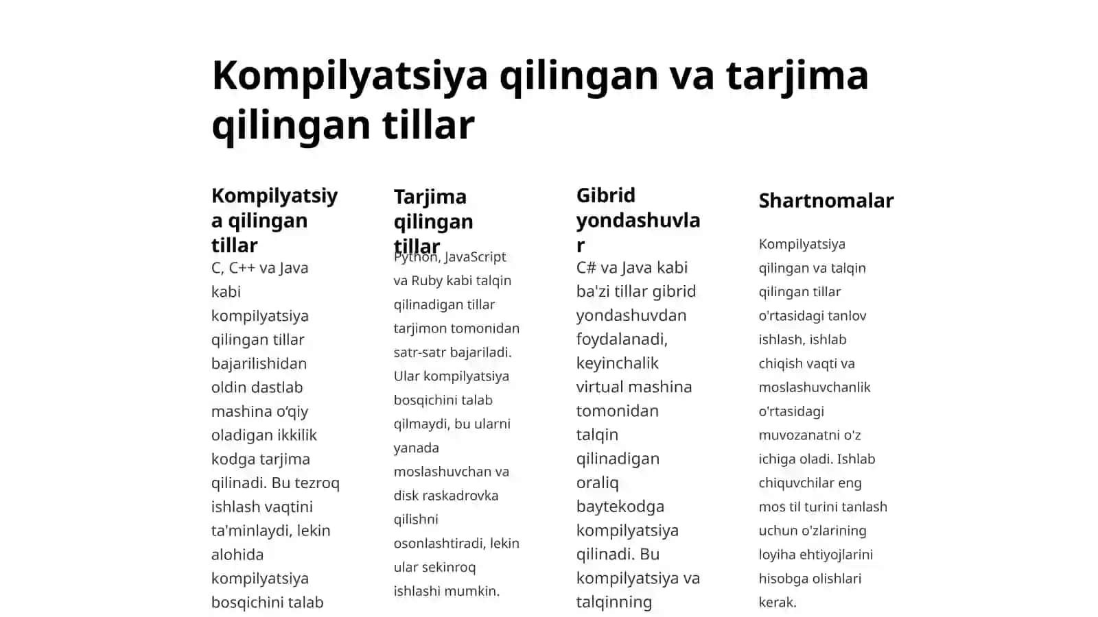 Zamonaviy dasturlash tillari 4
