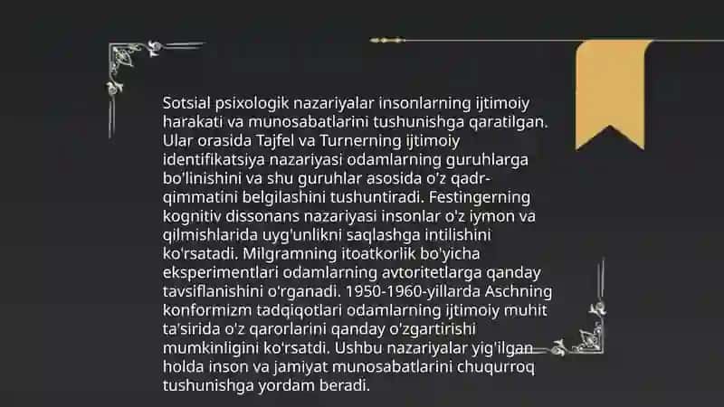 Sotsial psixologik gʻoyalarning shakllanishi tarixi 4